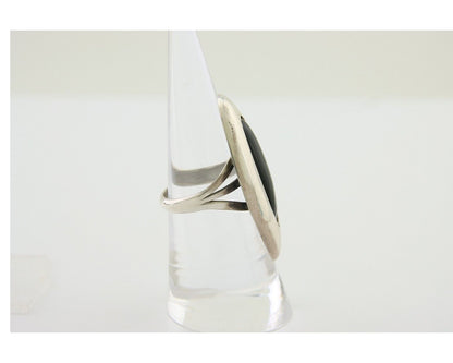 Navajo Handmade Ring 925 Silver Black Onyx Artist Signed F C.80's