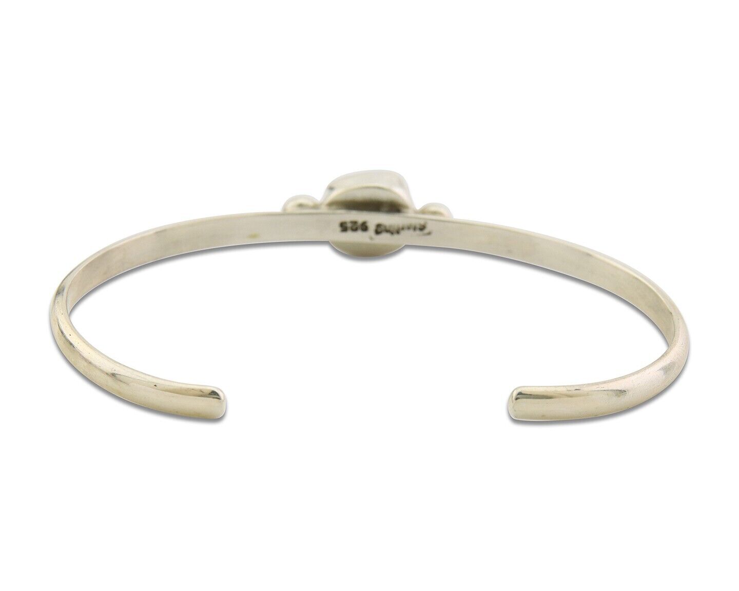 Navajo Bracelet .925 Silver Mediterranean Red Coral Cuff Native Artist C.80's