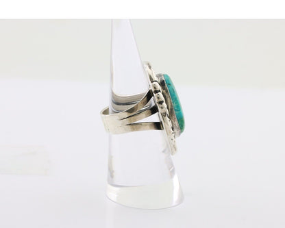 Navajo Ring 925 Silver Royston Turquoise Native American Artist Size 7.0 C.80's