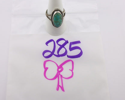 Navajo Handmade Ring 925 Silver Kingman Turquoise Signed M Montoya C.80's