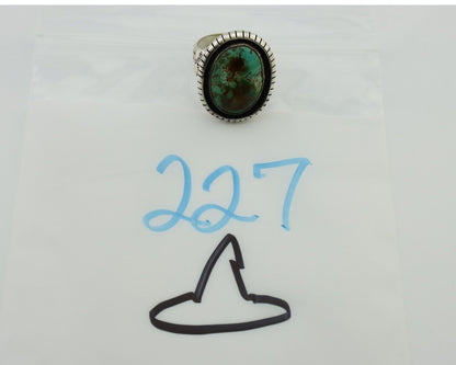 Navajo Handmade Ring 925 Silver Natural Turquoise Signed M Montoya C.80's