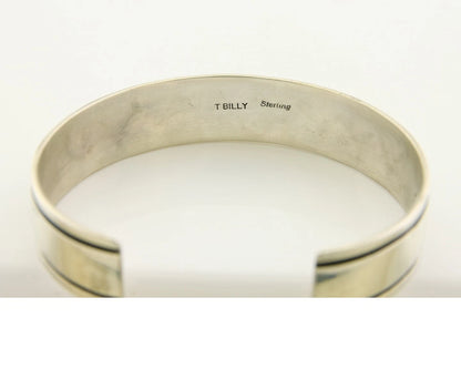 Navajo Bracelet 925 Silver Handmade Cuff Artist Signed Tom Billy C.80's
