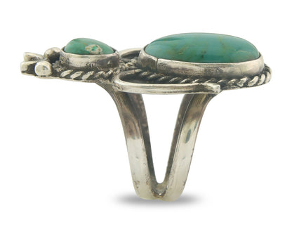 Vintage Navajo Angel Ring 925 Sterling Turquoise Artist Signed Size 8.25