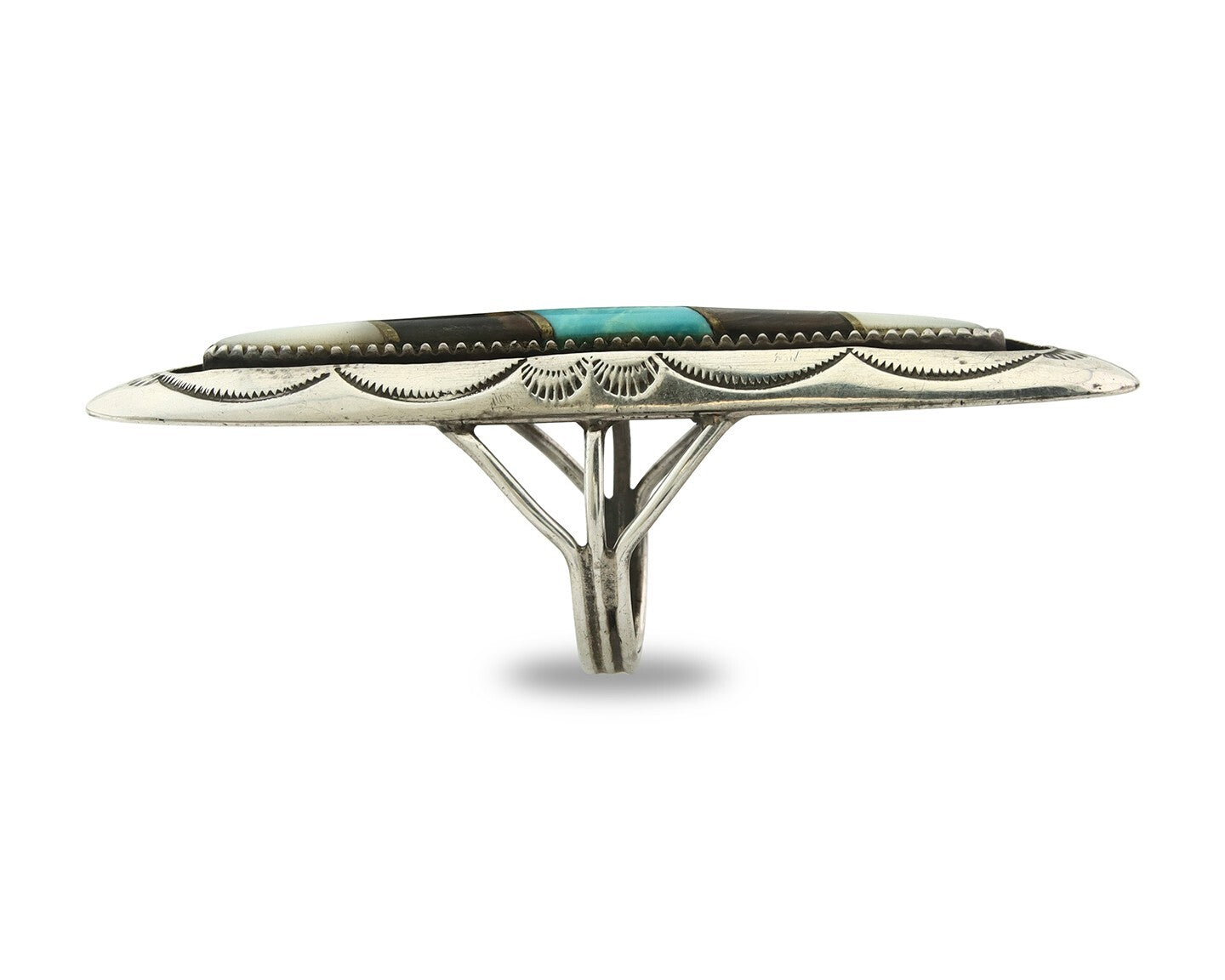 Vintage Navajo Ring 925 Sterling Silver Turquoise Handmade Size 8.5