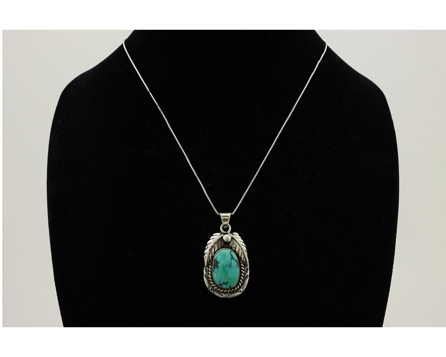 Navajo Turquoise Handmade Necklace 925 Silver Signed SunRise C.80's