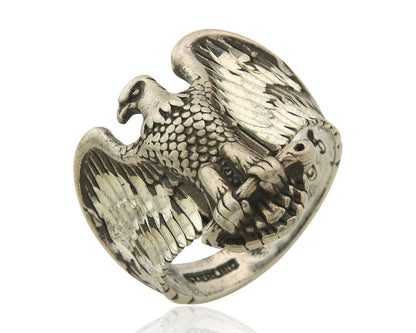 Navajo Eagle Ring Sterling Silver Traditional Authentic Size 10.0