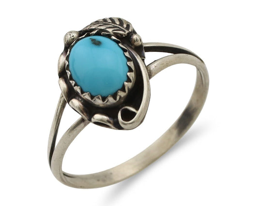 Navajo Ring 925 Silver Turquoise Artist Signed SkyStone Creations C.80's