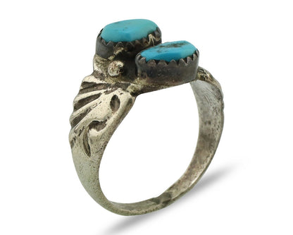 Zuni Ring .925 Silver Natural Sleeping Beauty Turquoise Native Artist C.80's