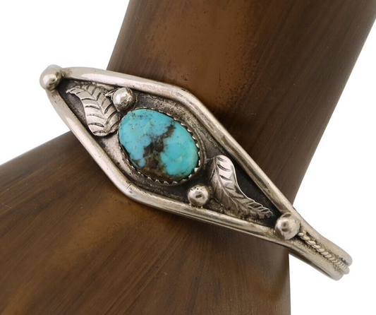 Navajo Handmade Bracelet 925 Silver Arizona Turquoise Native American C.80's