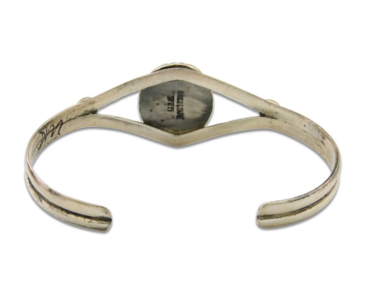 Navajo Cuff Bracelet 925 Silver Turquoise Native American Artist Handmade C.80's