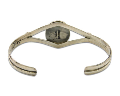 Navajo Cuff Bracelet 925 Silver Turquoise Native American Artist Handmade C.80's