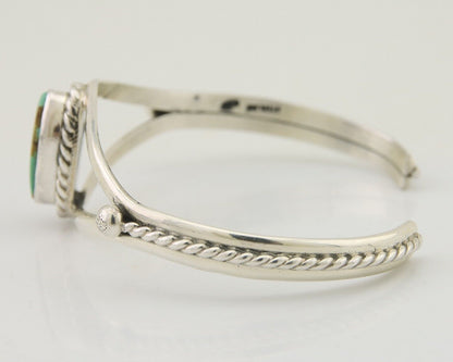 Navajo Bracelet 925 Silver Blue Turquoise Artist Signed Gecko C.80's