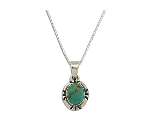 Navajo Necklace 925 Silver Arizona Turquoise Handmade Signed Gecko C.90's