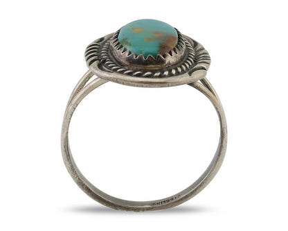 Navajo Handmade Ring 925 Silver Kingman Turquoise Size 7.5 C.80's