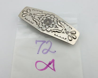 Women's Navajo Hair Clip Hand Stamped 925 Silver Artist Signed MY C.80's