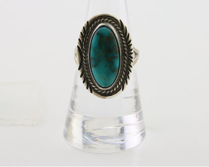 Navajo Ring 925 Silver Natural Turquoise Artist Signed Mike Begay C.80's