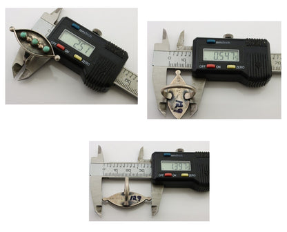 Vintage Navajo Ring 925 Silver Natural Turquoise Signed AZ9-AD Size 7.75