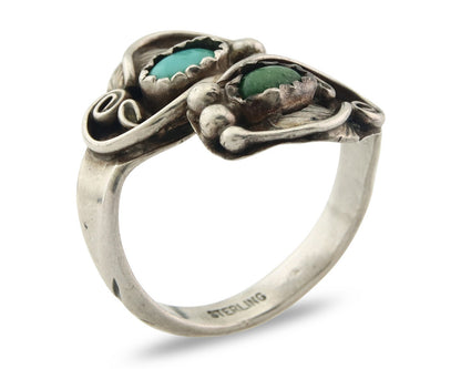 Vintage Navajo Ring 925 Sterling Silver Traditional Authentic Turquoise