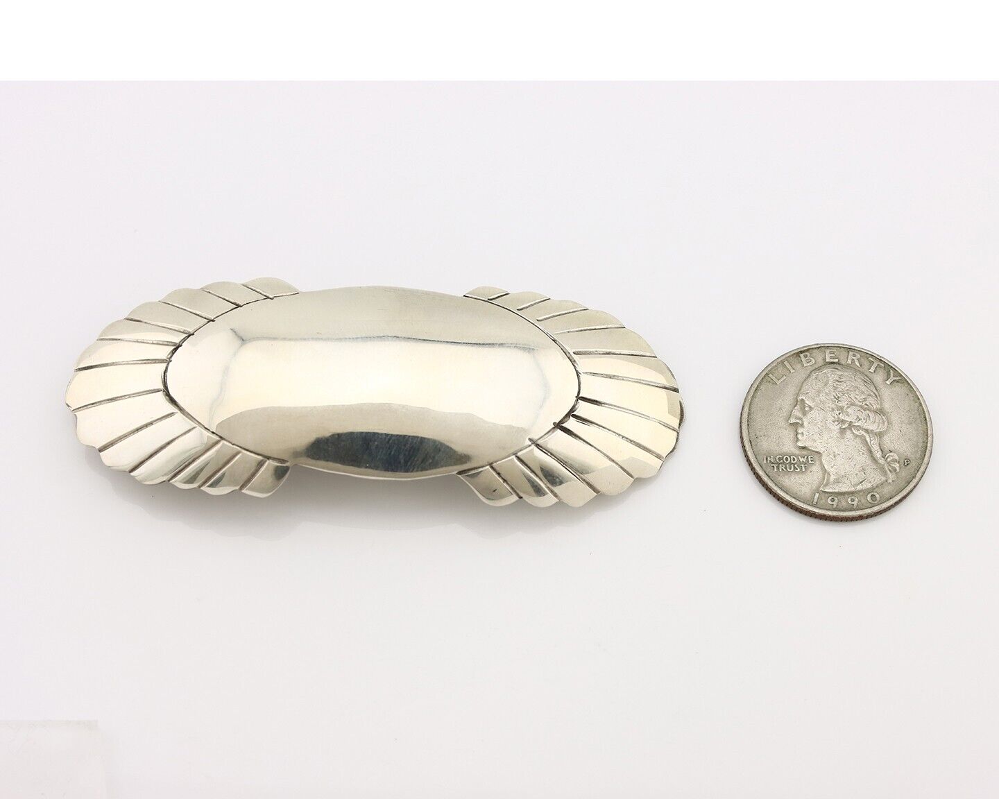 Women's Navajo Hair Clip Hand Stamped 925 Silver Artist Signed C Montoya C.80's