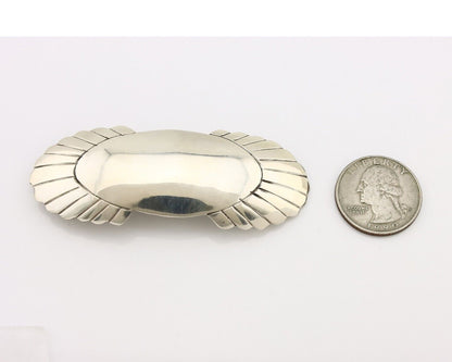 Women's Navajo Hair Clip Hand Stamped 925 Silver Artist Signed C Montoya C.80's