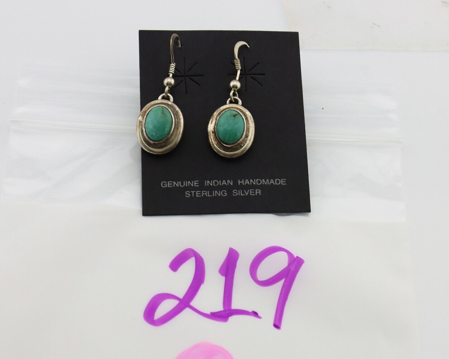 Navajo Earrings 925 Silver Arizona Turquoise Native American Artist C.80s