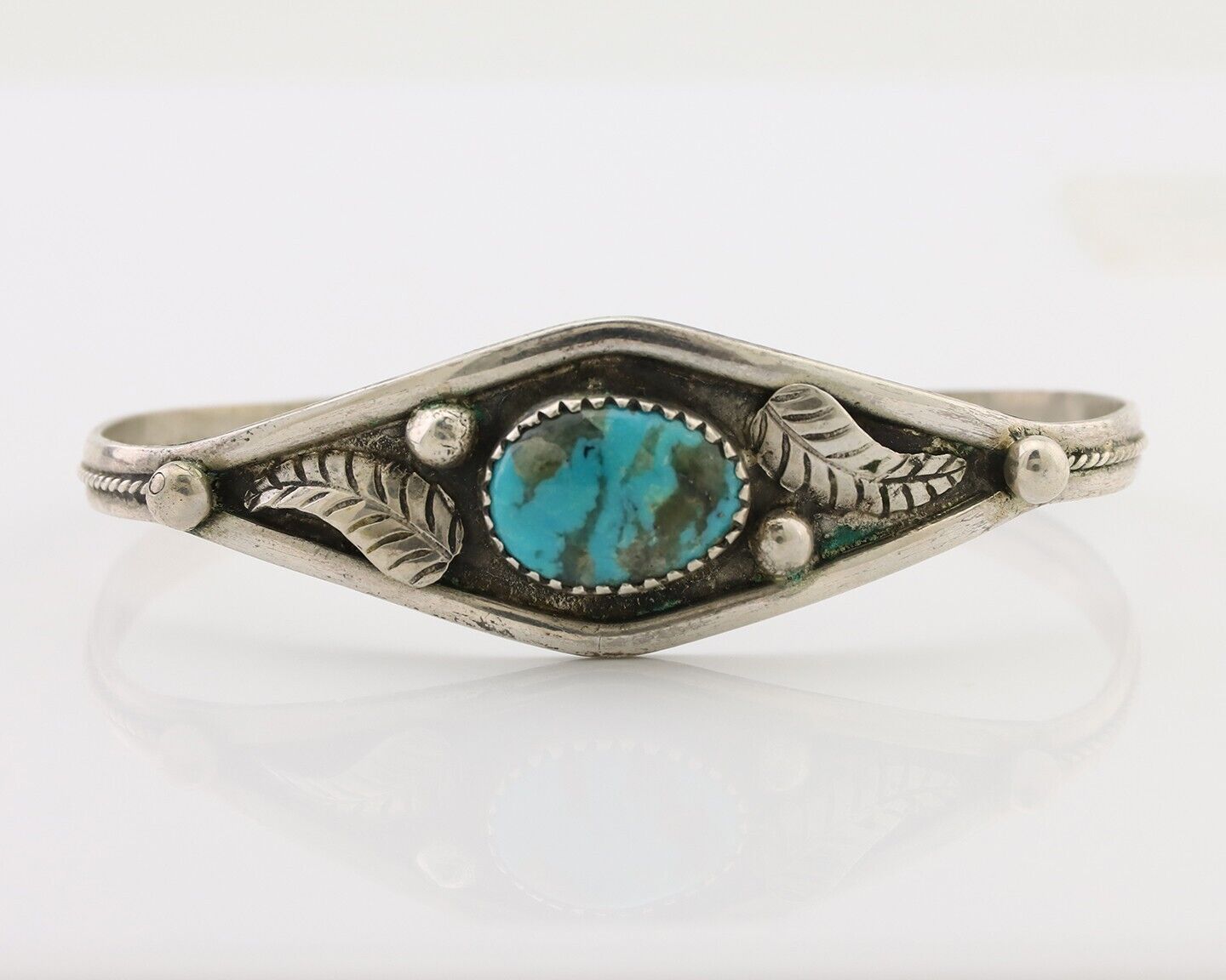 Navajo Handmade Bracelet 925 Silver Arizona Turquoise Native American C.80's