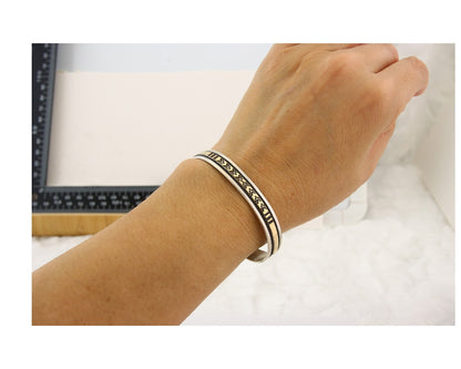 Navajo Bracelet 925 Silver & 12k Yellow Gold Filled Signed Thomas Singer C.80's