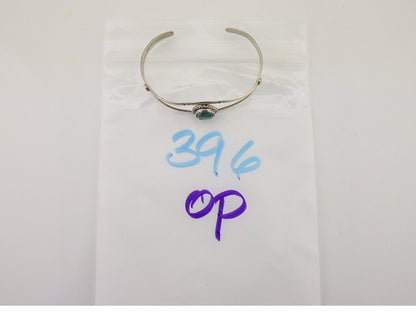Navajo Hand Stamped Cuff Bracelet Turquoise 925 Silver Native American Artist