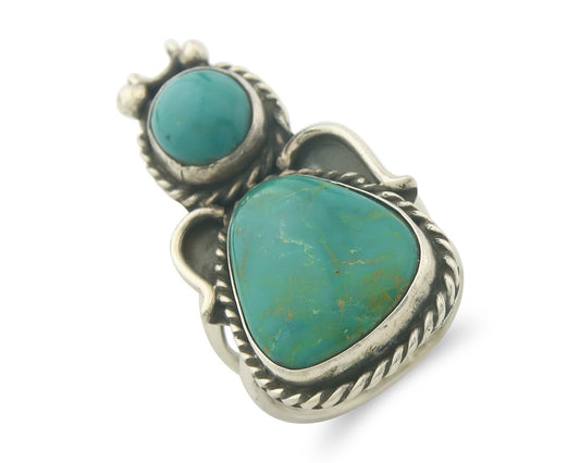 Vintage Navajo Ring 925 Sterling Authentic Turquoise Artist Signed Size 11