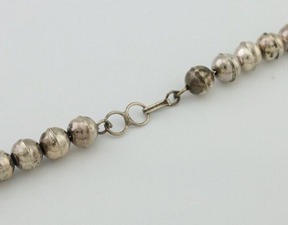 Navajo Sand Cast Necklace 925 Silver Turquoise Native American Artist C.80's