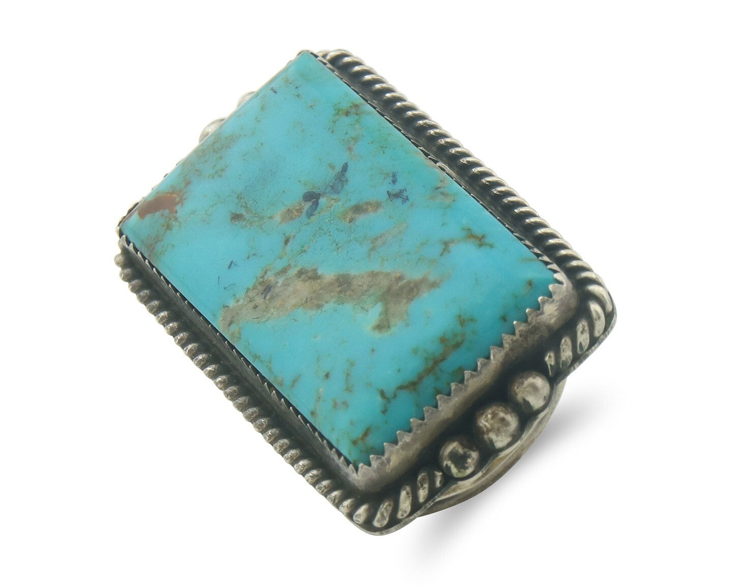 Vintage Ring 925 Sterling Authentic Turpen's Pawn Vault Turquoise Size 10