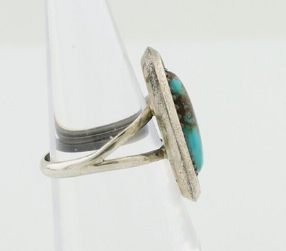 Navajo Ring 925 Silver Natural Turquoise Native American Artist C.80's