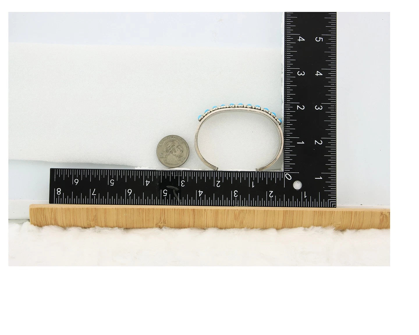 Navajo Cuff Bracelet Sterling Silver Authentic Turquoise Signed Livingston