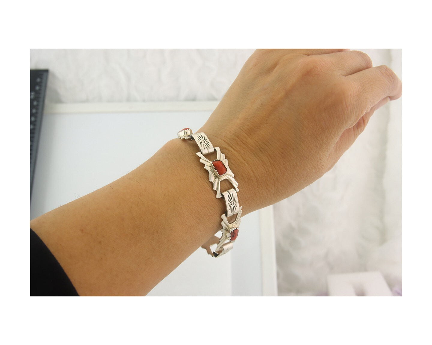 Vintage Navajo Bracelet 925 Silver Handmade Authentic Traditional Signed DM