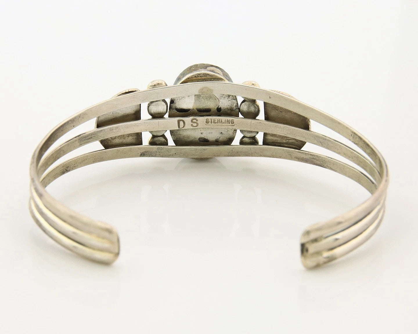 Navajo Cuff Bracelet Sterling Silver Authentic Pink Muscle Artist Signed DB