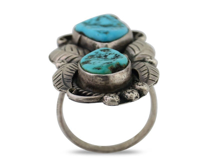 Navajo Handmade Ring 925 Silver Sleeping Beauty Turquoise Size 9.0 C.80's