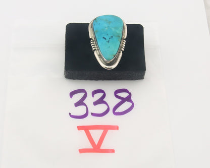 Vintage Navajo Ring 925 Sterling Authentic Turquoise Signed Doug Zachary Sz 7.25