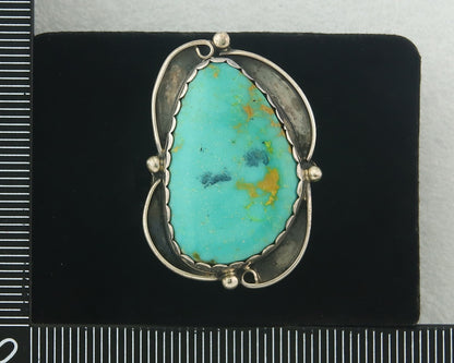 Vintage Navajo Ring 925 Sterling Authentic Traditional Turquoise Size 7.5