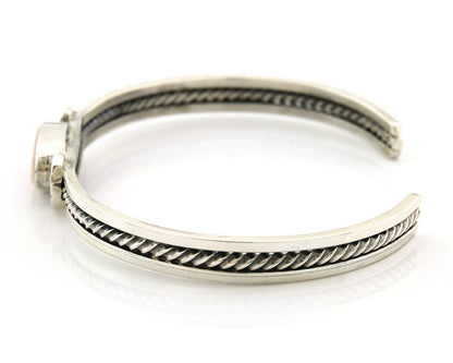 Navajo Cuff Bracelet Sterling Silver Authentic Pink Muscle Native Artist
