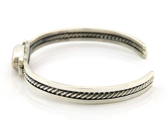 Navajo Cuff Bracelet Sterling Silver Authentic Pink Muscle Native Artist