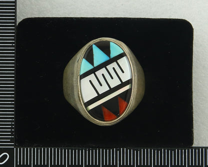 Vintage Zuni Ring 925 Sterling Authentic Natural Gemstone Handmade Size 11