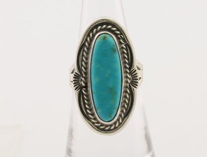 Navajo Ring 925 Silver Blue Turquoise Native Artist Signed M Begay C.80's