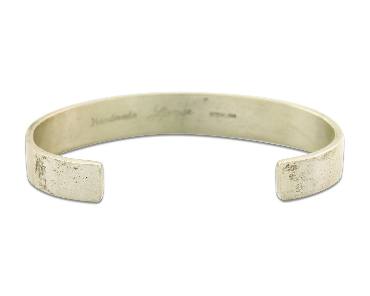 Navajo Bracelet 925 Silver Handmade Cuff Artist Signed Troy Laner C.80's