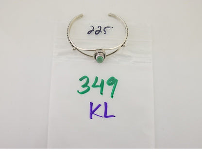 Navajo Bracelet 925 Silver Blue Turquoise Artist Signed Gecko C.80's