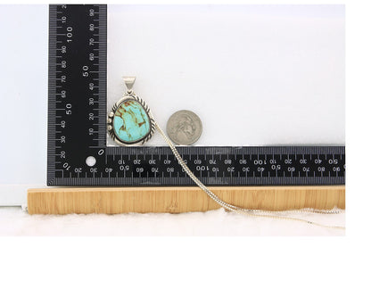 Navajo Necklace Sterling Silver Authentic Turquoise Vintage Signed Sunrise