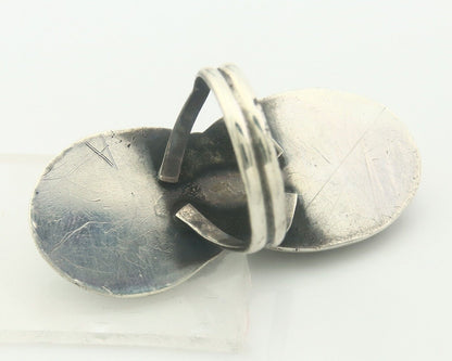 Navajo Ring 925 Sterling Turquoise Handmade Native Artist C.80's Size 7.75