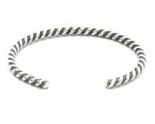 Navajo 3.9 mm Wide 925 Solid Sterling Silver Handmade Hand Stamped Cuff Bracelet
