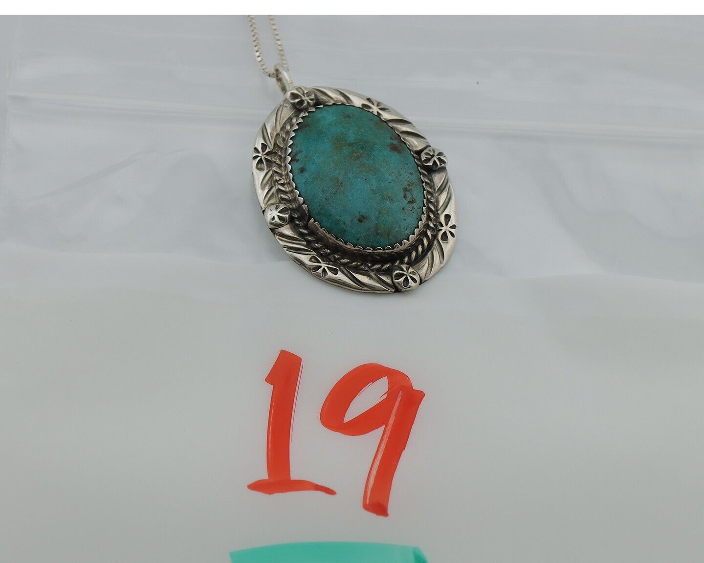 Navajo Necklace 925 Silver Natural Kingman Turquoise Native American C.80's