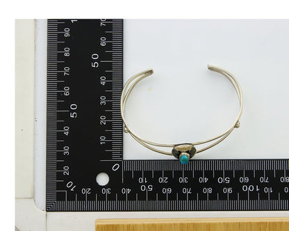 Navajo Cuff Bracelet 925 Silver Turquoise Cuff Artist Signed IJC C.80's