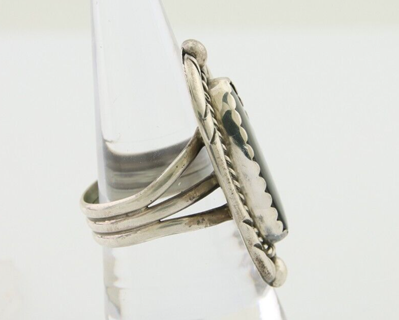 Navajo Ring 925 Silver Black Onyx Artist Signed V & N Edsitty C.80's